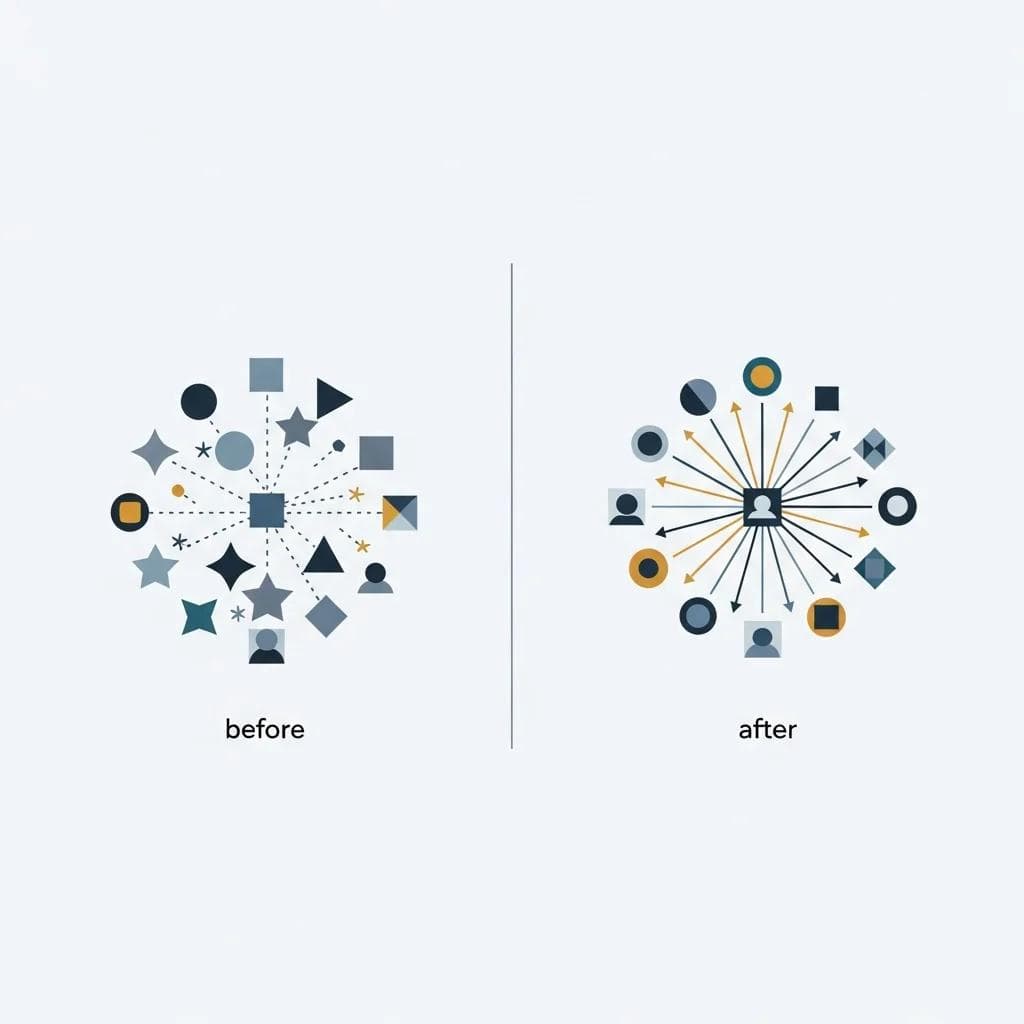 Before/after comparison of stakeholder alignment with and without prototypes.