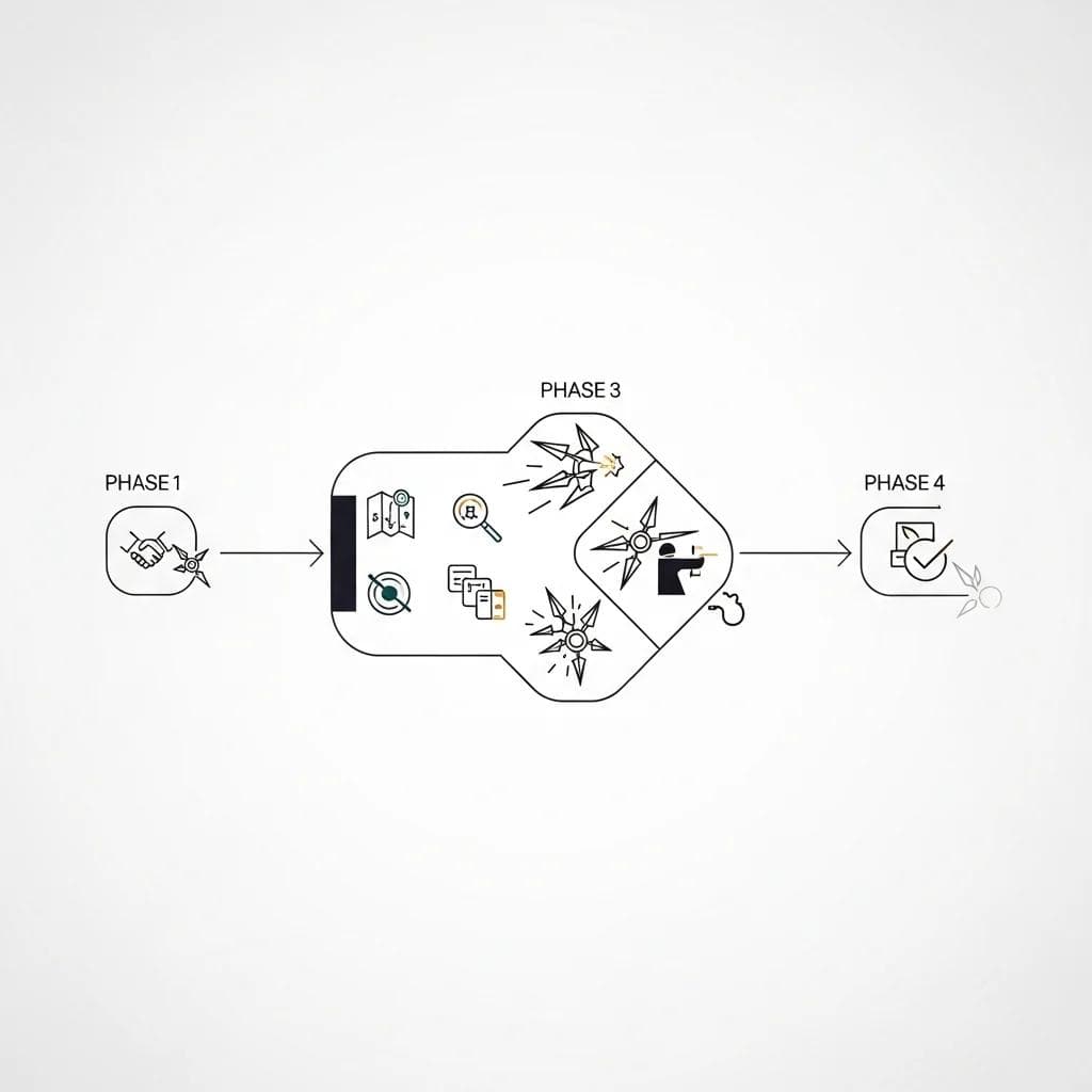 Project timeline showing typical ninja-as-a-service engagement phases.